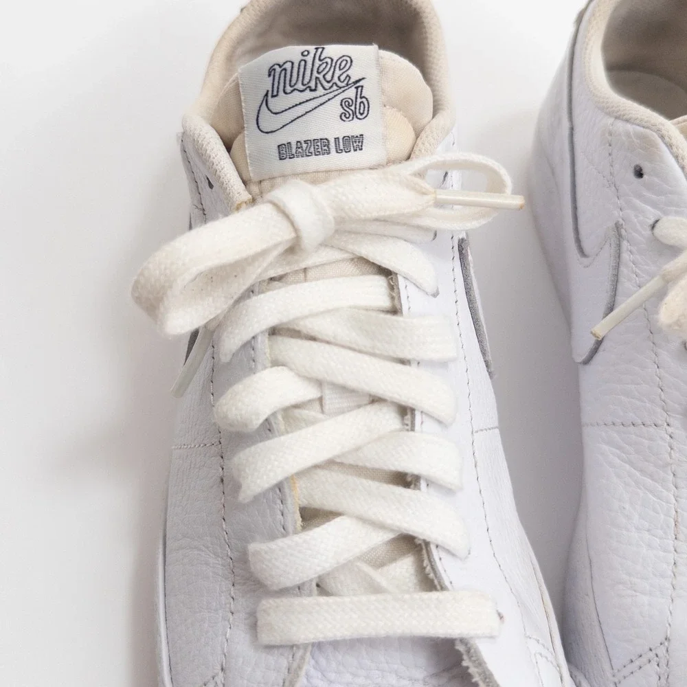 Nike SB Blazer Low AR1576-114 White‎ Leather Skate Shoes Men 8.5